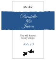 Customized Doves Rectangle Wine Wedding Label 3.5x3.75